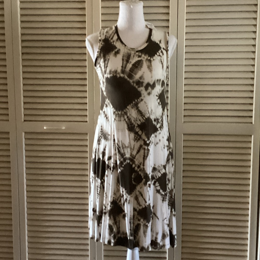 Style & Co. Black and White Tie-Dye Midi Dress
